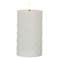 Bílá vosková LED svíčka Star Trading Flamme Swirl, výška 15 cm