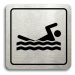 Accept Piktogram "bazén venkovní" (80 × 80 mm) (stříbrná tabulka - černý tisk)
