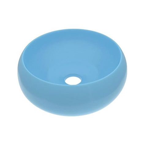 SHUMEE Luxusní kulaté keramické umyvadlo 40 × 15 cm matné světle modré