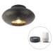 Chytrá stropní lampa černá se zlatou 25 cm včetně Wifi A60 - Radiance