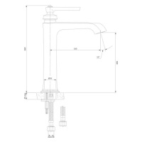 OMNIRES ARMANCE umyvadlová baterie vysoká, 26cm chrom /CR/ AM5212CR