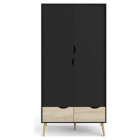 Černá šatní skříň 99x200 cm Oslo - Tvilum