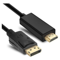 Kabel DisplayPort (male) na HDMI (male), 2metry, stíněný, černá