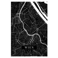 Mapa Wien black, POSTERS, (26.7 x 40 cm)