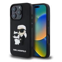 Zadní kryt Karl Lagerfeld PU Saffiano Karl and Choupette pro Apple iPhone 16 Pro Max, černá