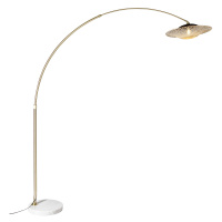 Moderní oblouková lampa bílá orientální stínidlo s bambusem 50 cm - XXL Rina