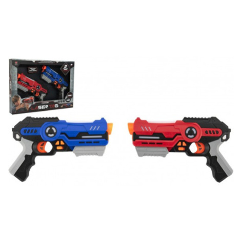 Pistole 2 ks laser game plast 25 cm na baterie se zvukem a světlem