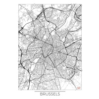 Mapa Brussels, Hubert Roguski, 30 × 40 cm