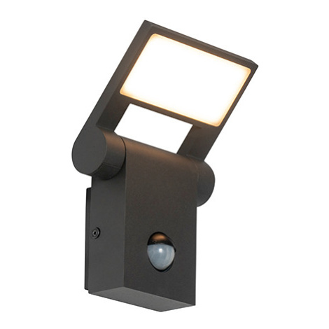 Venkovní nástěnné svítidlo šedé včetně LED IP54 s pohybovým senzorem - Zane QAZQA