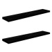 Shumee plovoucí nástěnné 2 ks černé vysoký lesk 120×23,5×3,8 cm, 323779