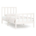 Rám postele bílý masivní dřevo 100 × 200 cm, 3106824