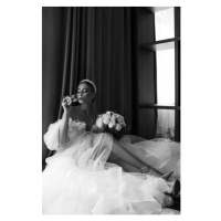 Umělecká fotografie beautiful bride in the morning - stock photo, Serhii Mazur, (26.7 x 40 cm)