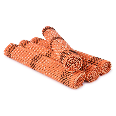 GoEco® | bambusové prostírání 4 ks | 44 × 30 cm | přírodní podložky na stůl oranžové