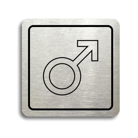 Accept Piktogram "WC muži V" (80 × 80 mm) (stříbrná tabulka - černý tisk)
