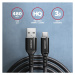 AXAGON BUCM-AM20AB, HQ kabel USB-C <-> USB-A, 2m, USB 2.0, 3A, ALU, oplet, černý