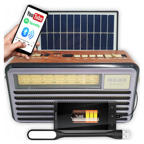 Rádio Přenosná Bluetooth Baterie Powerbanka Lampa Skutečný Retro Styl