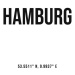 Ilustrace Hamburg simple coordinates, Finlay & Noa, 30x40 cm