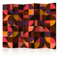 Paraván Geometric Mosaic (Red) Dekorhome 225x172 cm (5-dílný),Paraván Geometric Mosaic (Red) Dek