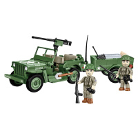 COBI 2297 II WW Willys MB s přívěsem D-DAY, 1:35, 200 k, 2 f