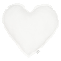 Cotton & Sweets Lněný polštář srdce bílá 44cm