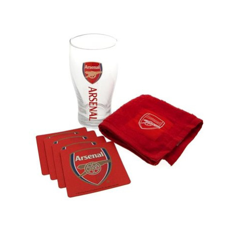 FOREVER COLLECTIBLES Arsenal FC: Wordmark - sklenice s podtácky a ručníkem