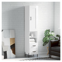 vidaXL Skříň highboard bílá s vysokým leskem 34,5x34x180 cm kompozit