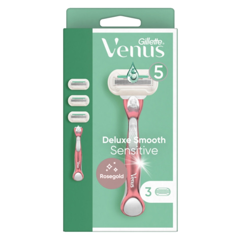 GILLETTE Venus Deluxe Smooth  sensitive Holící strojek + Náhradní hlavice 3 kusy