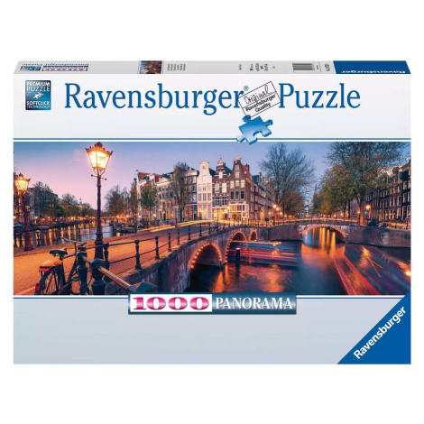 RAVENSBURGER Puzzle panoramatické Amsterdam 1000 dílků 98x38cm foto skládačka