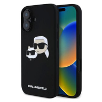 Karl Lagerfeld Liquid Silicone Double Heads MagSafe Zadní Kryt pro iPhone 16 Plus Black