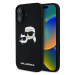 Karl Lagerfeld Liquid Silicone Double Heads MagSafe Zadní Kryt pro iPhone 16 Plus Black