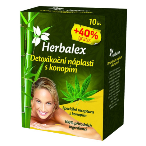 Herbalex Detoxikační náplast s konopím + 40% gratis 10 ks