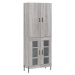 vidaXL Skříň highboard šedá sonoma 69,5 x 34 x 180 cm kompozitní dřevo