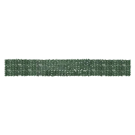 vidaXL Balkónová zástěna s tmavě zelenými listy 600 x 75 cm