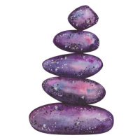 Ilustrace Watercolor illustration. Hand painted stones balancing, Olga Sidelnikova, 30 × 40 cm