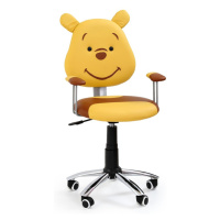 Dětská židle na kolečkách KUBUS — ekokůže, žlutá/hnědá