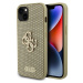 Guess PU Perforated 4G Glitter Metal Logo kryt iPhone 15 zlatý