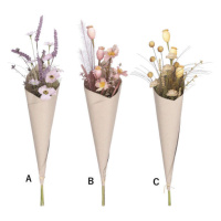 Buket luční kvítí umělý v papíru mix 60cm