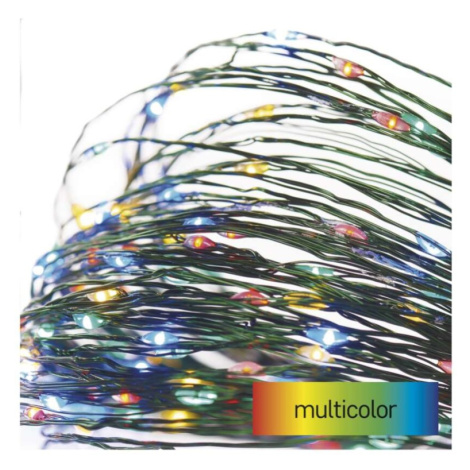 LED vánoční nano řetěz zelený, 7,5 m, venkovní i vnitřní, multicolor, časovač EMOS