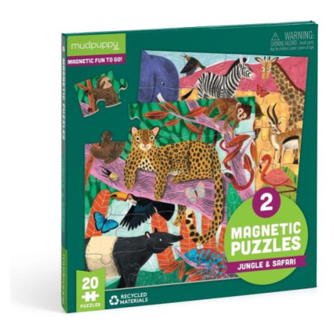 Mudpuppy Magnetické puzzle Safari a džungle 2x20 dílků