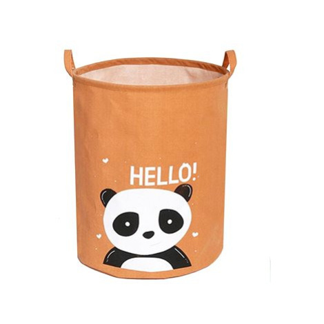 Tulimi Koš na hračky, bavlna, Hello Panda, hnědý, 43 l