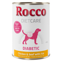 Rocco Diet Care 6 x 400 g konzervy / 1 kg granule - 10 % sleva - konzervy kuřecí a hovězí s rýží