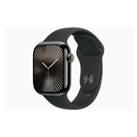 Apple Watch Series 10 GPS + Cellular 42mm Břidlicově šedý titan s černým sportovním řemínkem - S