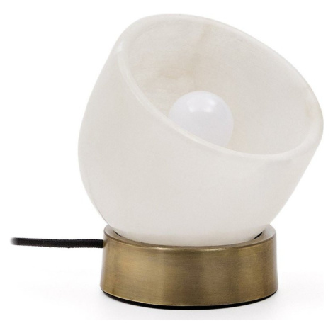 Krémová/v mosazné barvě stolní lampa (výška 17 cm) Shenli – Kave Home