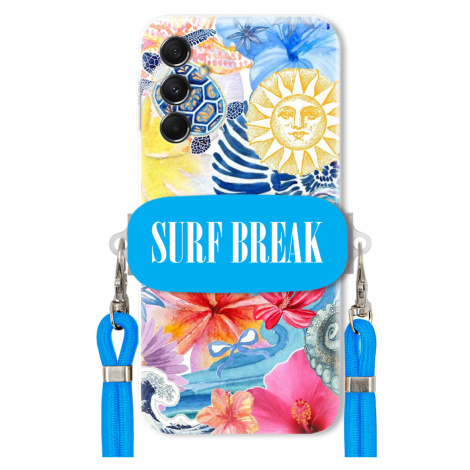 Pouzdro pro Samsung M34 5G Crossbody vodítko modré držák Surf Break Dovolená