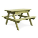 Piknikový stůl s lavicemi 90 x 90 x 58 cm impregnovaná borovice