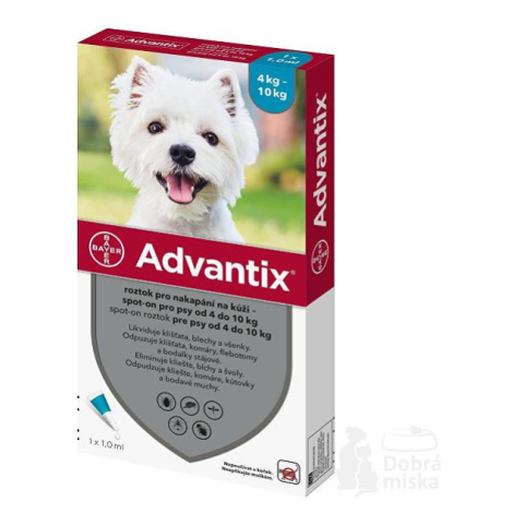 Advantix Spot On 1x1ml pro psy 4-10kg (1 pipeta) + DÁREK PONOŽKY
