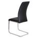 Jídelní židle ANAT — kov, ekokůže, chrom / černá
