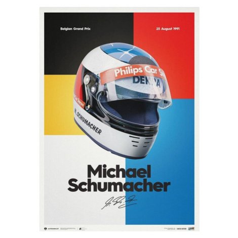 Umělecký tisk Michael Schumacher - Helmet - 1991, 50 × 70 cm Automobilist