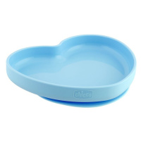 CHICCO - Silikonový talíř srdíčko modrozelená 9 m+