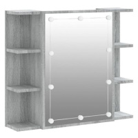 Shumee Zrcadlová skříňka s LED - šedá sonoma, 70 × 16,5 × 60 cm